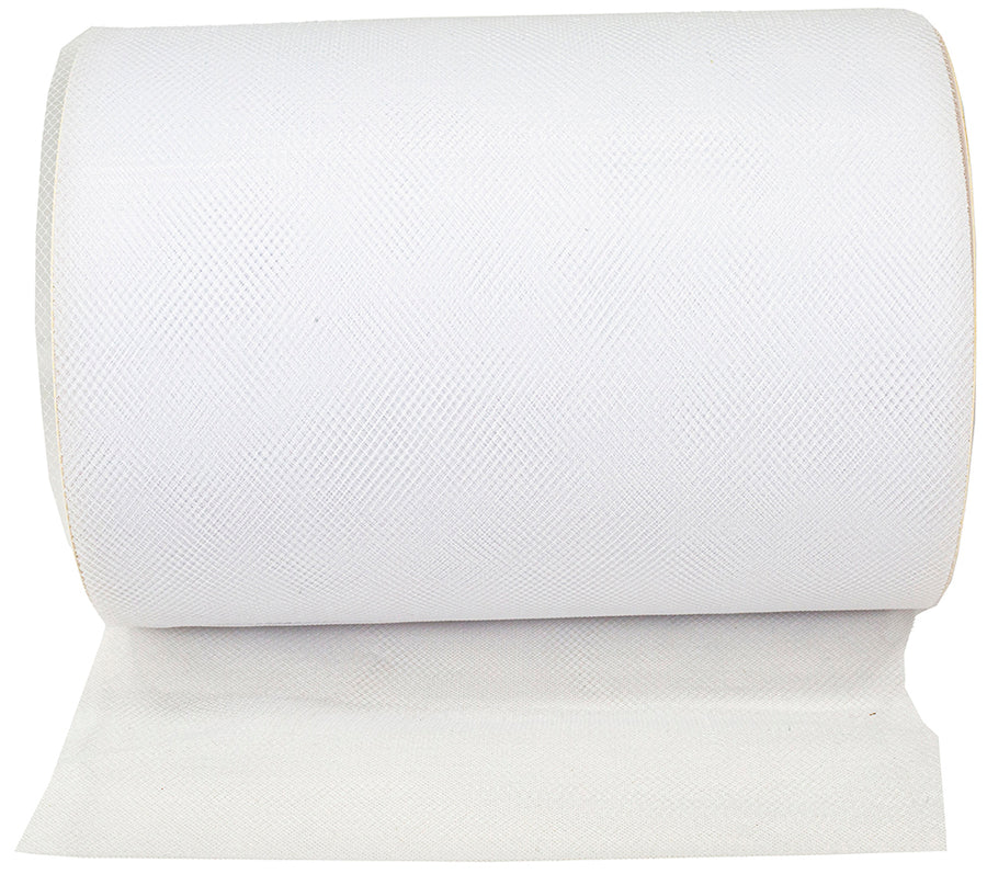 White 6 Inch Tulle Standard Ribbon for Wreaths & Bows
