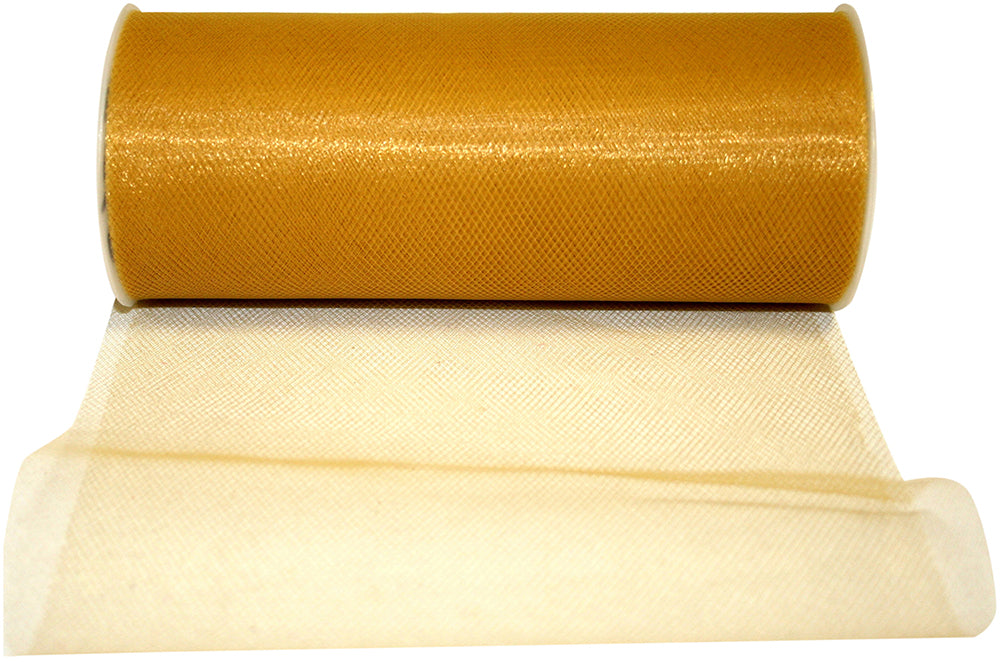 Gold 6 Inch Tulle Standard Ribbon for Wreaths & Bows