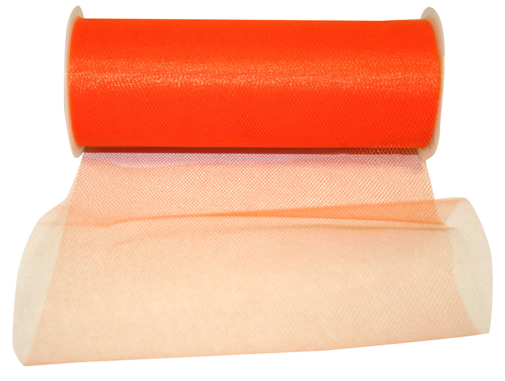 Orange 6 Inch Tulle Standard Ribbon for Wreaths & Bows