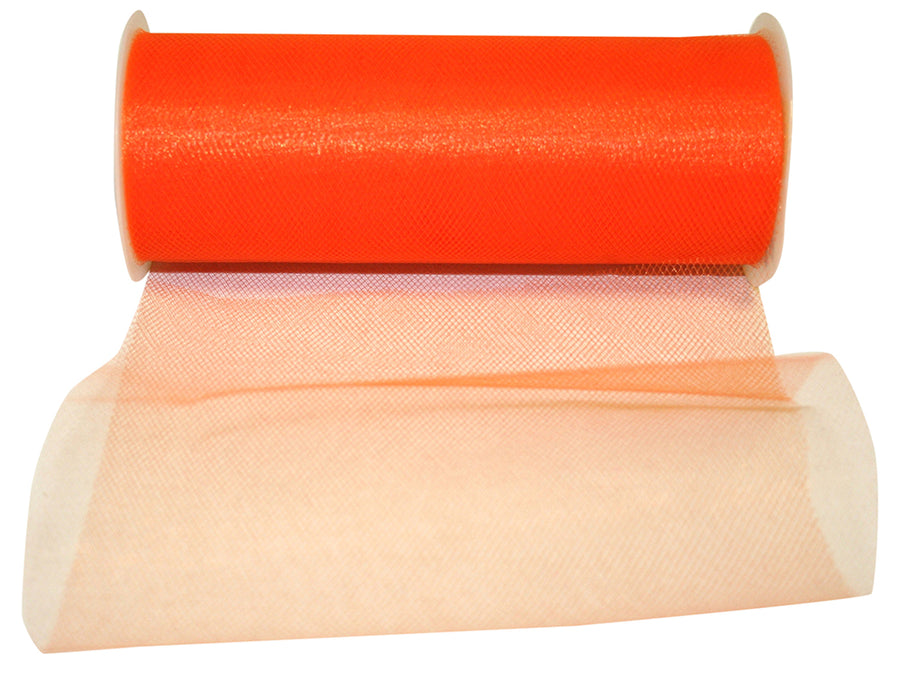 Orange 6 Inch Tulle Standard Ribbon for Wreaths & Bows