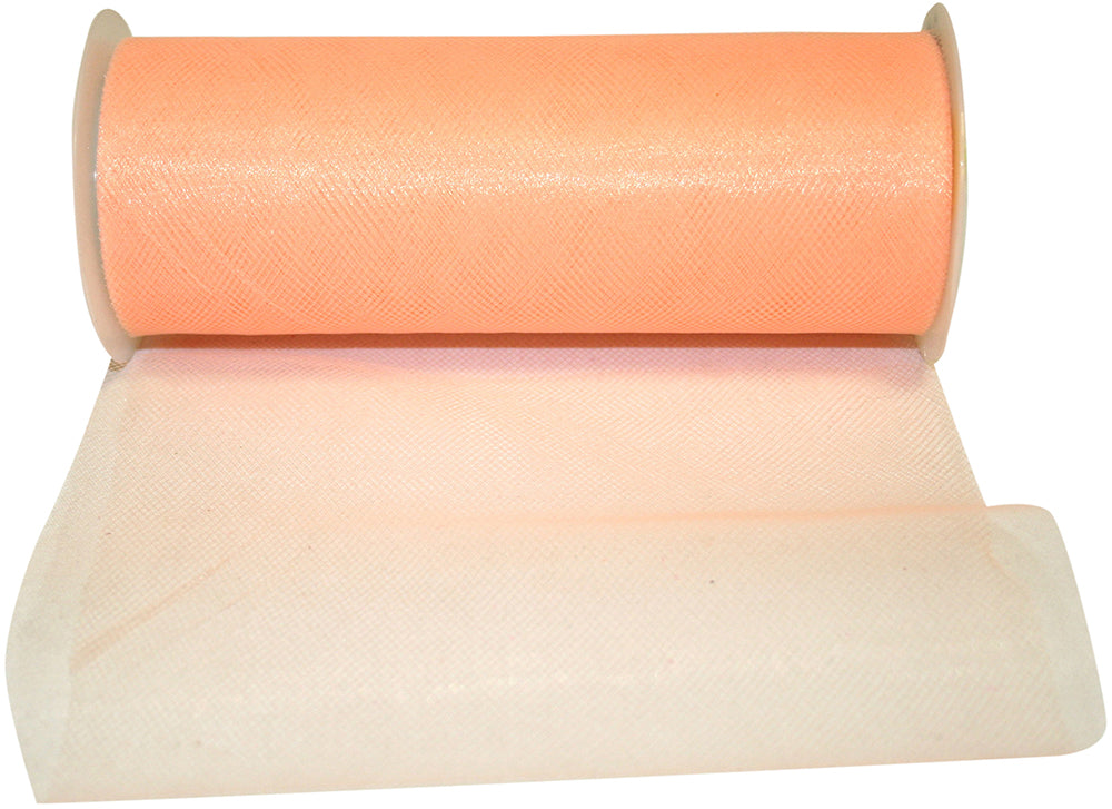 Peach 6 Inch Tulle Standard Ribbon for Wreaths & Bows