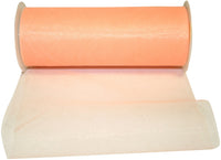Peach 6 Inch Tulle Standard Ribbon for Wreaths & Bows