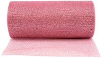 Glitter Tulle Ribbon 6 Inch Rose 25Yds Polyester