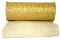 Gold Glitter Tulle Ribbon 6 Inch for Wreaths and Bows