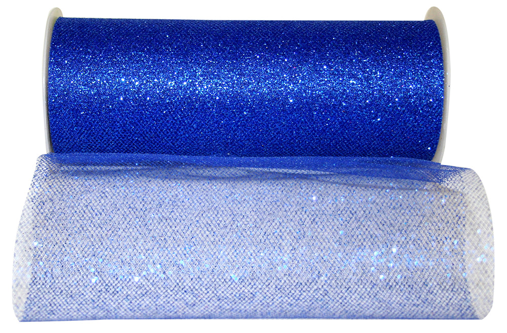 Royal Glitter Tulle Ribbon 6 Inch 100% Polyester 25 Yards