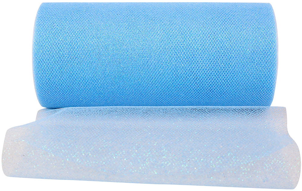 Glitter Tulle Ribbon 6 Inch Light 25 Yards Polyester