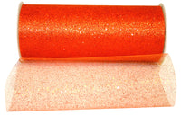 Glitter Tulle Ribbon Orange 6 Inch for Wreaths and Bows