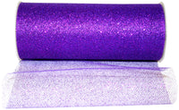 Purple Glitter Tulle Ribbon 6 Inch for Wreaths and Bows