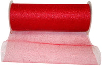 Red Glitter Tulle Ribbon 6 Inch for Wreaths and Bows