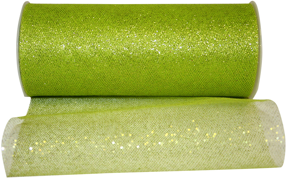Glitter Tulle Ribbon Citrus 6 Inch for Wreaths and Bows