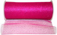 Glitter Tulle Ribbon Cyclamen 6 Inch for Wreaths and Bows