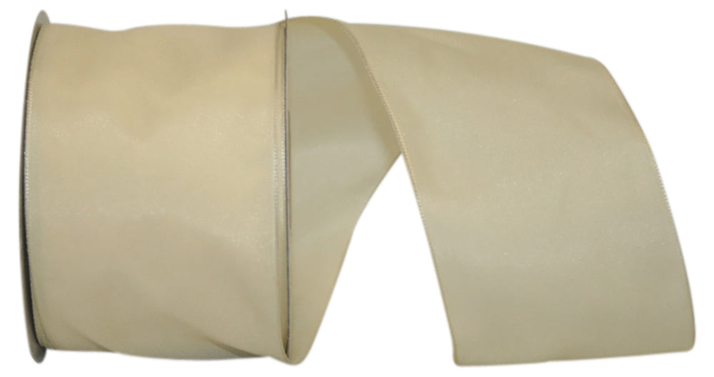 Rhapsody Taffeta Wired Edge Ribbon Ivory 2-1/2 Inch