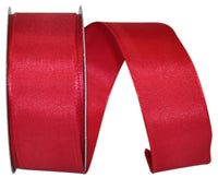 Scarlet Taffeta Wired Edge Ribbon 1-1/2 Inch for Wreaths