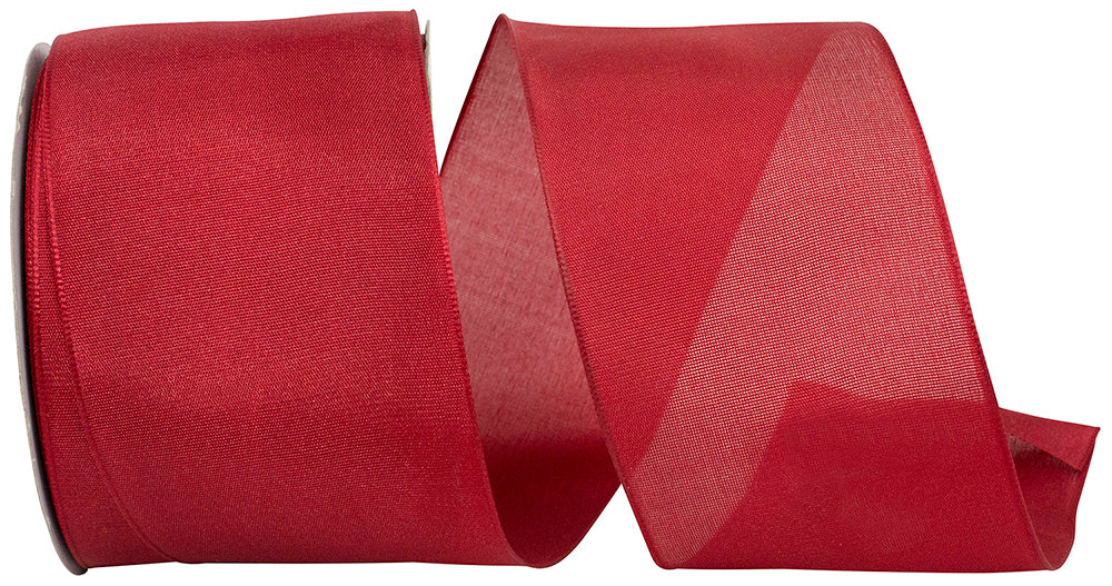 Scarlet Rhapsody Taffeta Wired Edge Ribbon 2-1/2 Inch