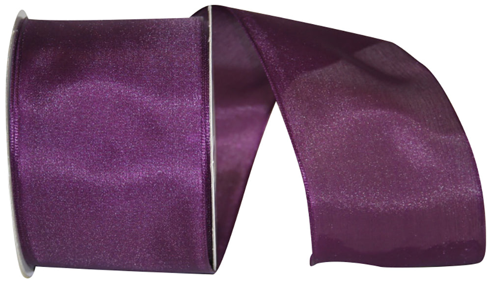 Rhapsody Taffeta Wired Edge Ribbon Plum 1-1/2 Inch