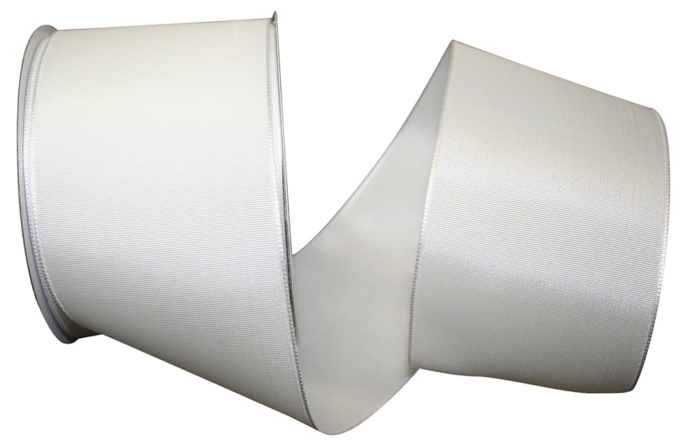 Rhapsody Taffeta Grace Wired Edge Ribbon White 2-1/2 Inch