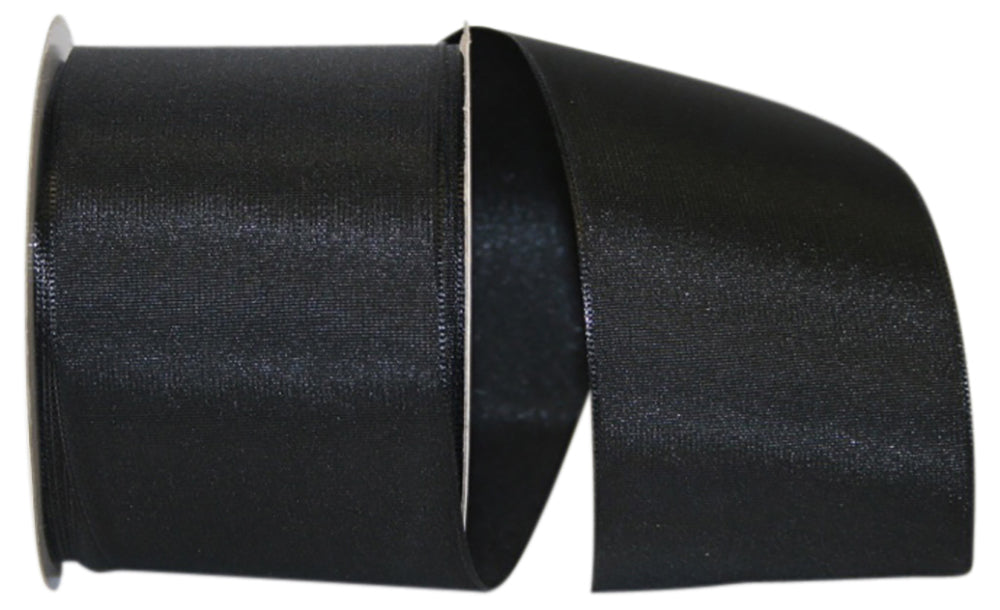 Black 2-1/2 Inch Rhapsody Taffeta Ribbon for Wreaths