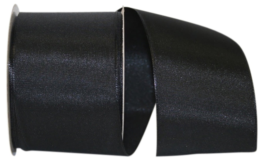 Black 2-1/2 Inch Rhapsody Taffeta Ribbon for Wreaths