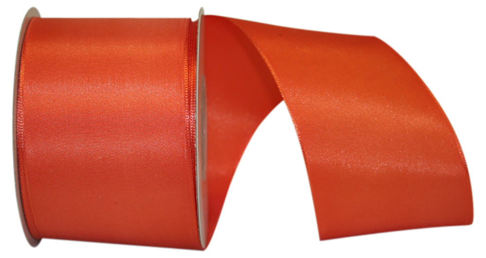 Rhapsody Taffeta Grace Orange Wired Edge Ribbon 2-1/2 Inch