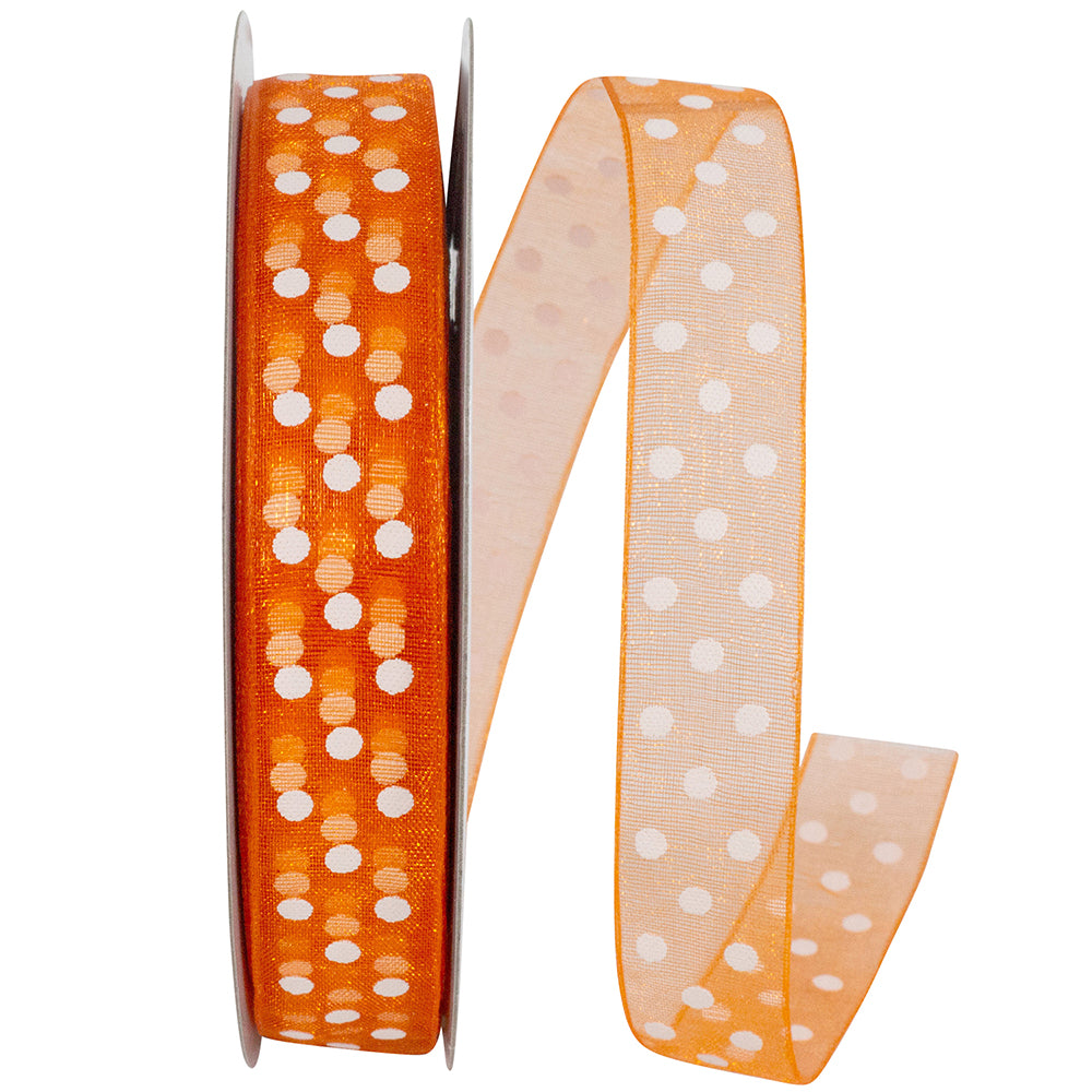Chiffon Swiss Dots Ribbon Tropical 5/8 Inch for Bows