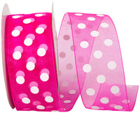 Chiffon Aspirin Dots Ribbon Shocking 1-1/2 Inch 25Yds