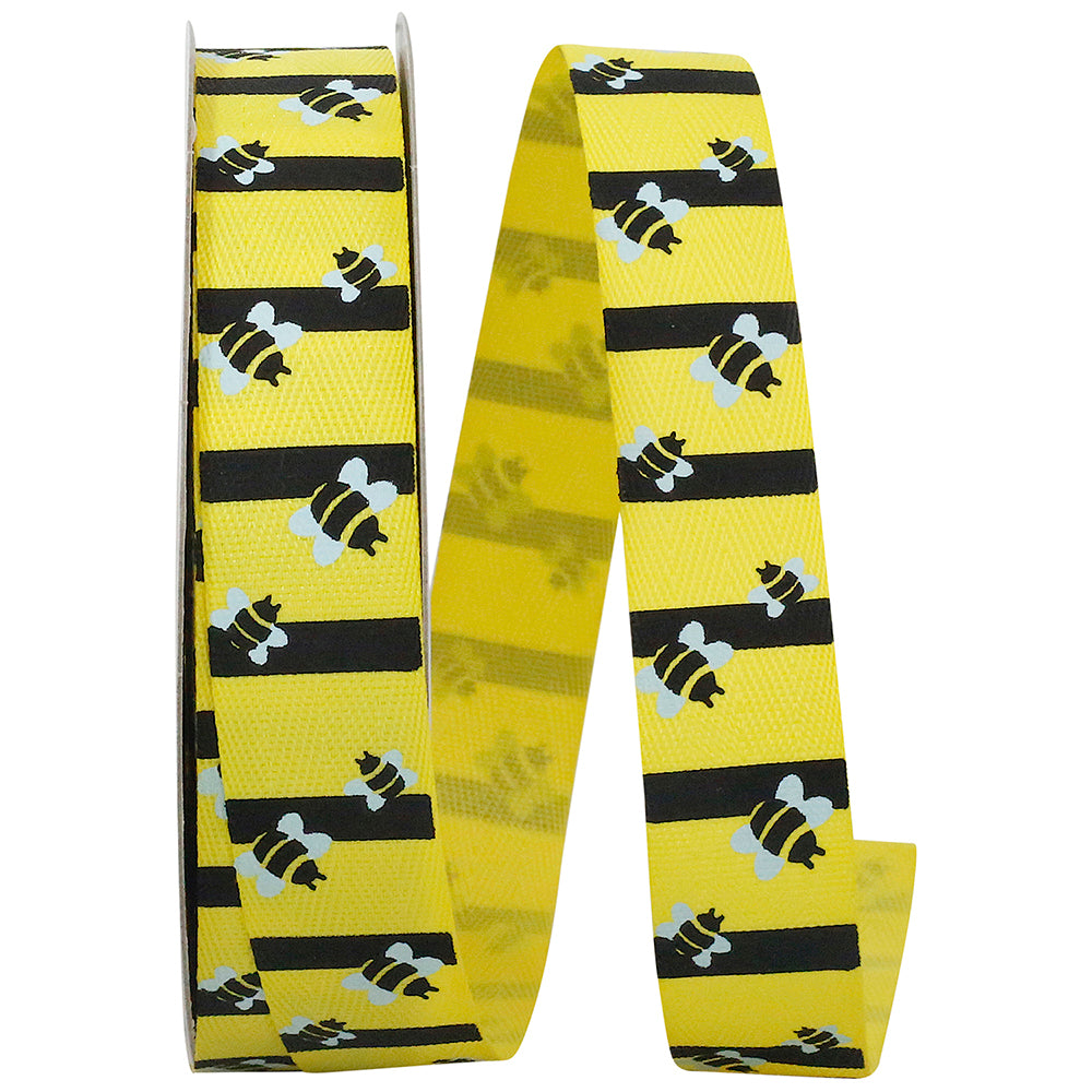Multi 7 8 Inch Bumblebees Ribbon for Wreaths & Bows