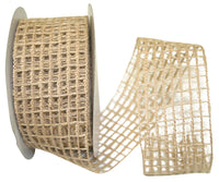 Natural Jute Wired Edge Ribbon 2-1/2 Inch for Wreaths