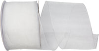 White 2-1 2 Inch Elegant Woven Sheer Wired Edge Ribbon for Wreaths & Bows