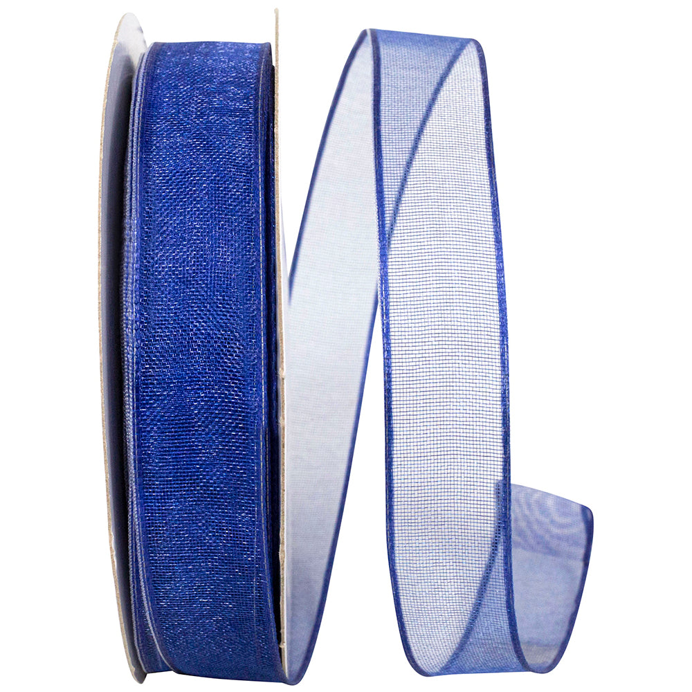 Royal 5 8 Inch Elegant Woven Sheer Wired Edge Ribbon for Wreaths & Bows