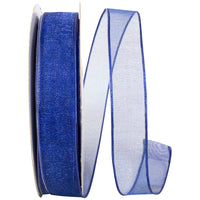 Royal 5 8 Inch Elegant Woven Sheer Wired Edge Ribbon for Wreaths & Bows