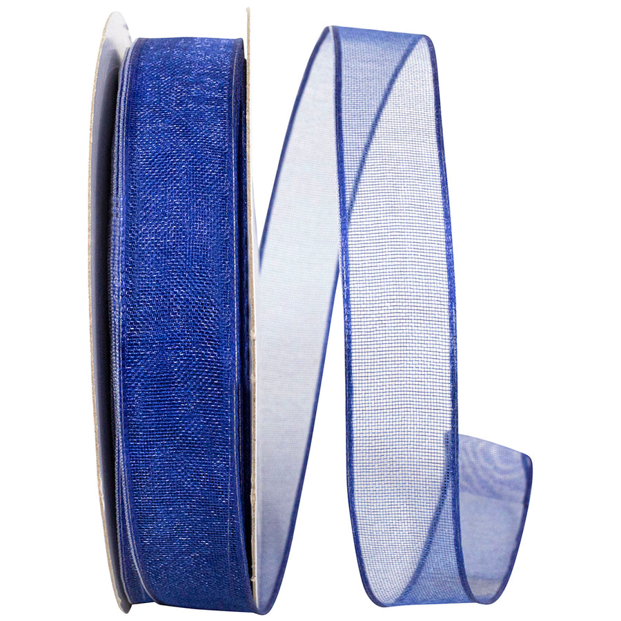 Royal 5 8 Inch Elegant Woven Sheer Wired Edge Ribbon for Wreaths & Bows