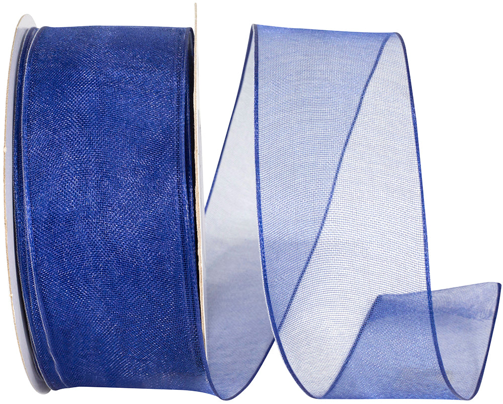 Royal 1-1 2 Inch Elegant Woven Sheer Wired Edge Ribbon for Wreaths & Bows