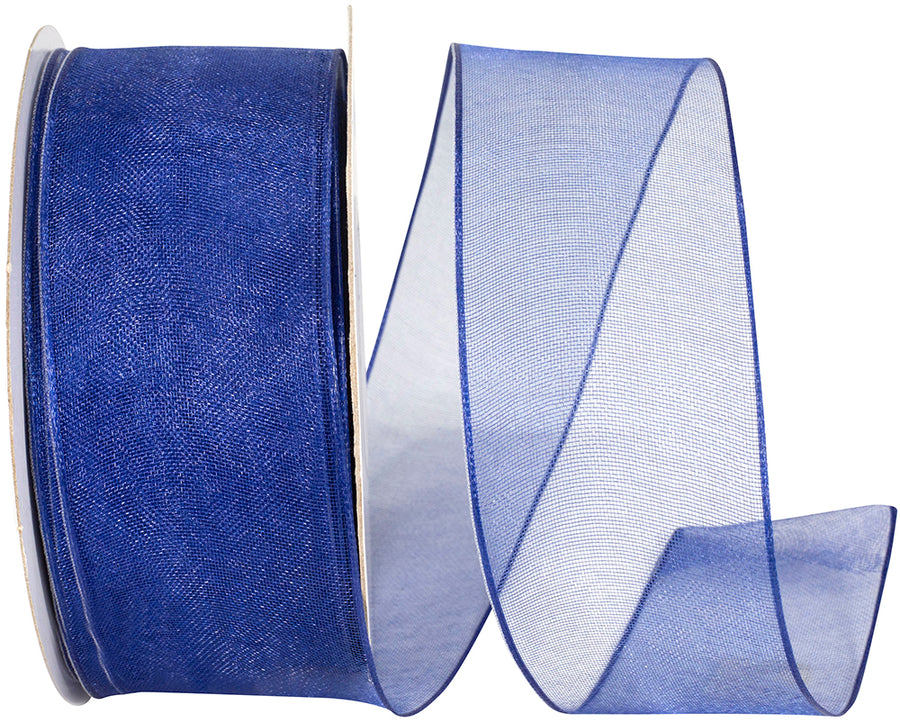 Royal 1-1 2 Inch Elegant Woven Sheer Wired Edge Ribbon for Wreaths & Bows