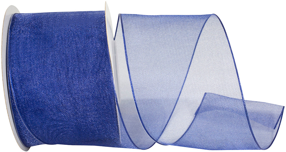 Royal 2-1 2 Inch Elegant Woven Sheer Wired Edge Ribbon for Wreaths & Bows