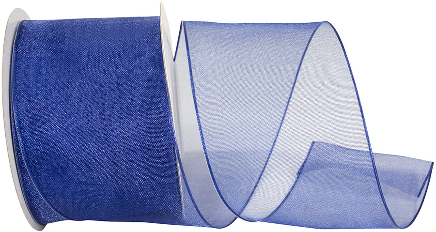 Royal 2-1 2 Inch Elegant Woven Sheer Wired Edge Ribbon for Wreaths & Bows