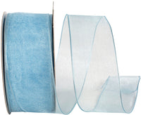 Light 1-1 2 Inch Elegant Woven Sheer Wired Edge Ribbon for Wreaths & Bows