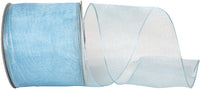 Light 2-1 2 Inch Elegant Woven Sheer Wired Edge Ribbon for Wreaths & Bows