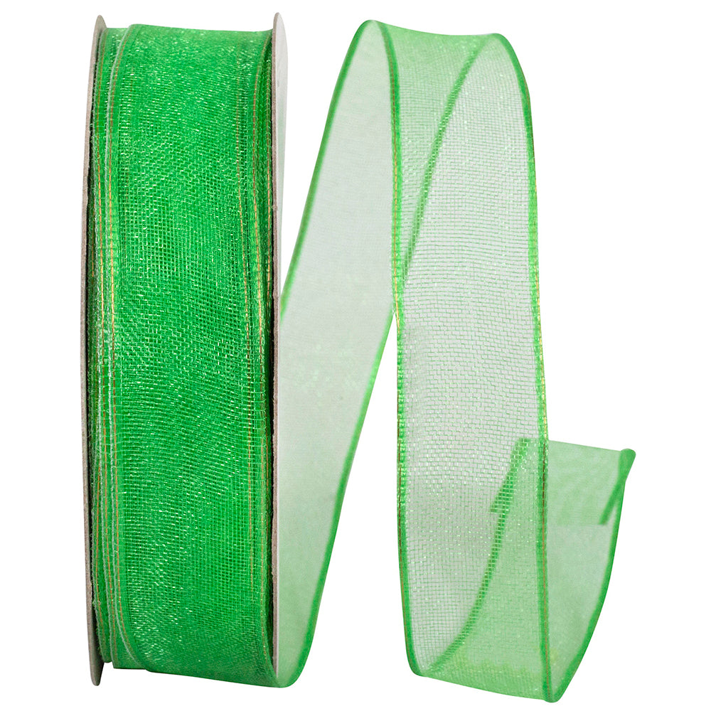 Citrus 5 8 Inch Elegant Woven Sheer Wired Edge Ribbon for Wreaths & Bows
