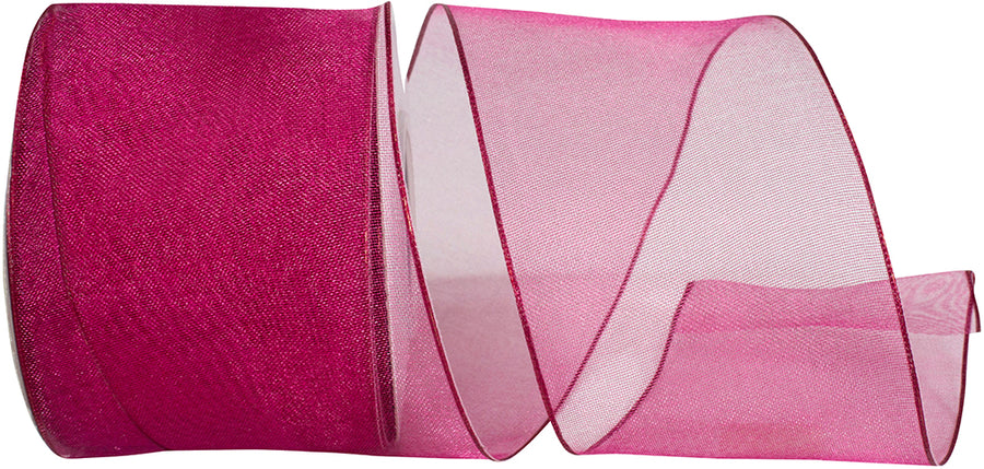 Wine Sheer Wired Edge Ribbon 2-1/2 Inch for Bows
