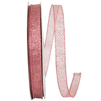 Rose 5/8 Inch Sheer Glitter Dots Ribbon for Wreaths