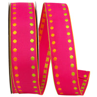 Fuchsia 1-1 2 Inch Dots Delight Europa Wired Edge Ribbon for Wreaths & Bows