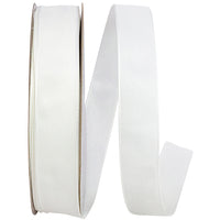 White 7 8 Inch Linen Touch Mono Ribbon for Wreaths & Bows