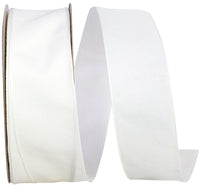 White 1-1 2 Inch Linen Touch Mono Ribbon for Wreaths & Bows