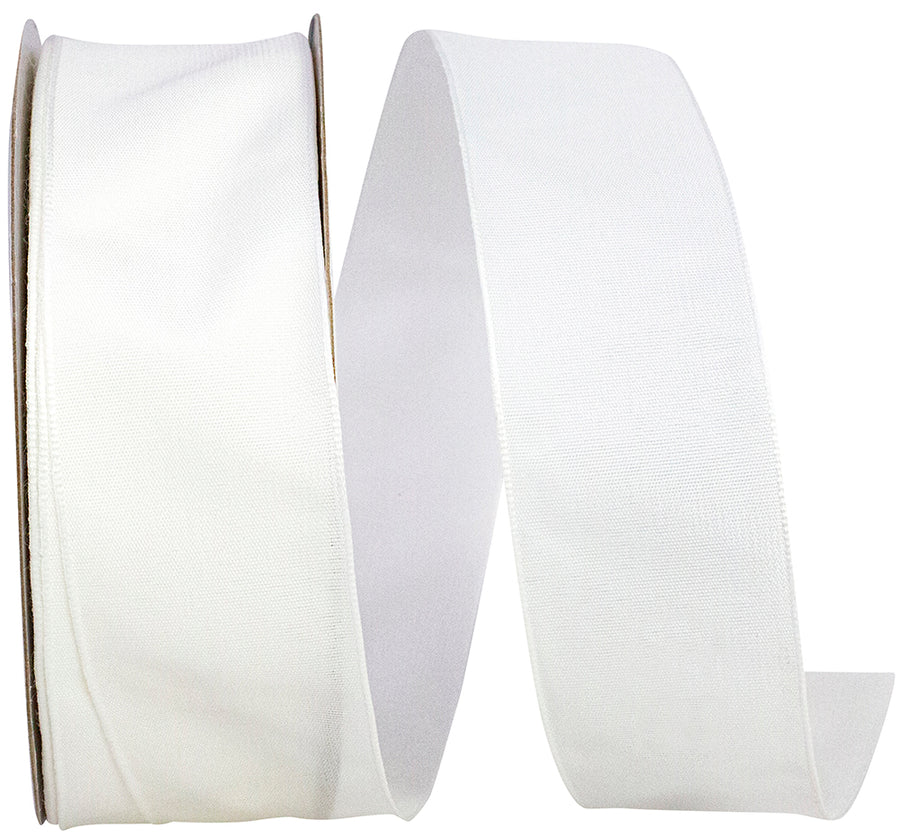 White 1-1 2 Inch Linen Touch Mono Ribbon for Wreaths & Bows