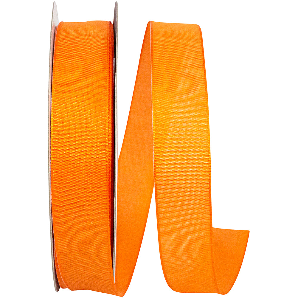 Orange 7 8 Inch Linen Touch Mono Ribbon for Wreaths & Bows