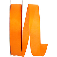 Orange 7 8 Inch Linen Touch Mono Ribbon for Wreaths & Bows