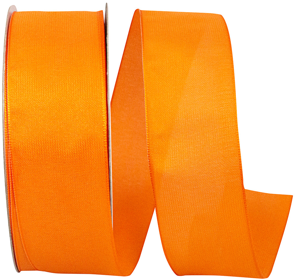 Orange 1-1 2 Inch Linen Touch Mono Ribbon for Wreaths & Bows