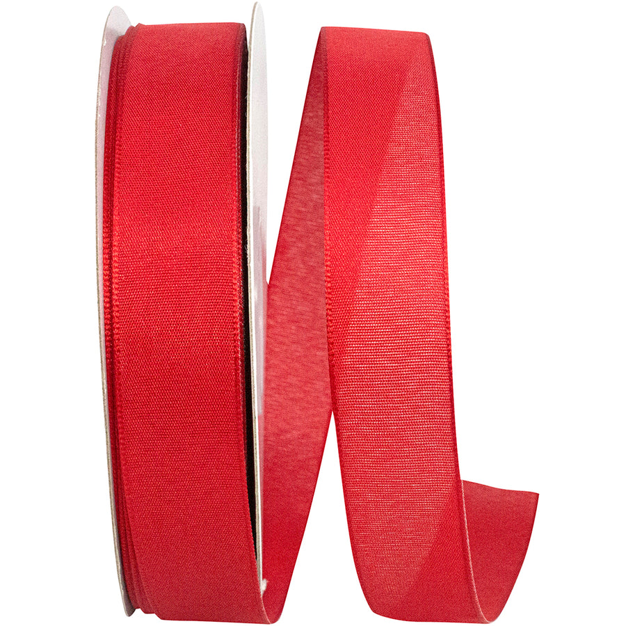 Red 7 8 Inch Linen Touch Mono Ribbon for Wreaths & Bows
