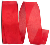 Red 1-1 2 Inch Linen Touch Mono Ribbon for Wreaths & Bows