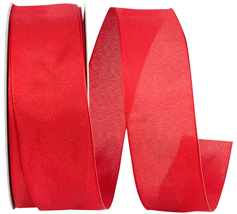 Red 1-1 2 Inch Linen Touch Mono Ribbon for Wreaths & Bows